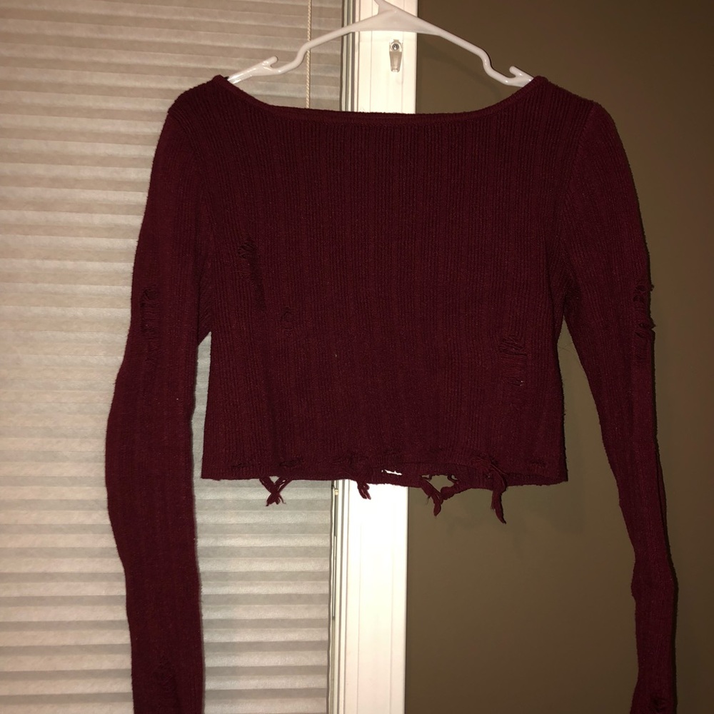 crop distressed sweater from Rue21